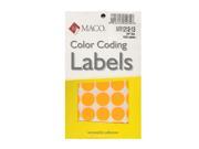 Maco Color Coding Labels 3 4 in. round orange glow 1000