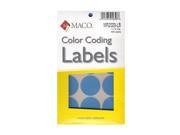 Maco Color Coding Labels 1 1 4 in. round light blue 400