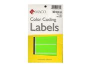 Maco Color Coding Labels 1 in. x 3 in. rectangle green glow 200