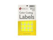 Maco Color Coding Labels 3 4 in. round yellow glow 1000