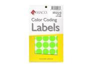 Maco Color Coding Labels 3 4 in. round green glow 1000