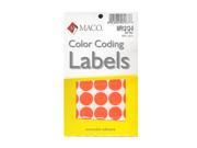 Maco Color Coding Labels 3 4 in. round red glow 1000