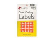 Maco Color Coding Labels 1 2 in. round red glow 800