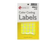 Maco Color Coding Labels 1 2 in. round yellow glow 800