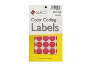 Maco Color Coding Labels 3 4 in. round red 1000