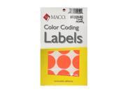 Maco Color Coding Labels 1 1 4 in. round red glow 400