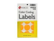 Maco Color Coding Labels 1 1 4 in. round orange glow 400