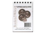 Borden Riley 15 Tuppence Sketch Bond 2 1 2 in. x 3 1 2 in. 50 sheets [Pack of 6]