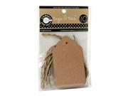Canvas Corp Tags with Jute Ties scallop kraft pack of 10