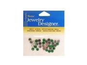 Darice Acrylic Rhinestones emerald 5 mm round pack of 35