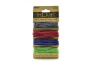 Hemptique Cord Cards hemp 9.1 m x 4 colors earthy pastel