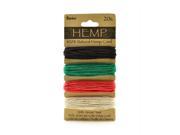 Hemptique Cord Cards hemp 9.1 m x 4 colors primary