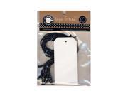 Canvas Corp Tags with Jute Ties skinny white pack of 10
