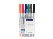 Staedtler Lumocolor Non Permanent Overhead Projection Markers assorted colors superfine 0.4 mm set of 6 [Pack of 2]