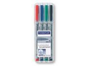 Staedtler Lumocolor Non Permanent Overhead Projection Markers assorted colors superfine 0.4 mm set of 4