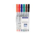 Staedtler Lumocolor Non Permanent Overhead Projection Markers assorted colors medium 1.0 mm set of 6