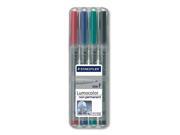 Staedtler Lumocolor Non Permanent Overhead Projection Markers assorted colors fine 0.6 mm set of 4 [Pack of 3]