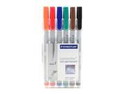 Staedtler Lumocolor Non Permanent Overhead Projection Markers assorted colors fine 0.6 mm set of 6
