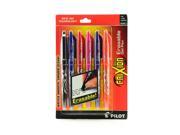 Pilot FriXion Ball Erasable Gel Pens black blue red pink purple orange set of 6 0.7 mm [Pack of 2]