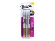Sharpie Metallic Fine Point Permanent Markers gold silver bronze pack of 3 [Pack of 4]