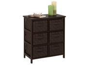 Honey Can Do Woven Strap 6 Drawer Chest Espresso TBL 03759