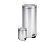 Honey Can Do 30L And 3L Stainless Steel Step Can Combo TRS 01886