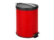 Honey Can Do 12L Step Trash Can Red W Stainless TRS 05250