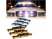 54 LED Car Truck Strobe Emergency Warning Light for Deck Dash Grill White Amber