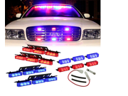 Blue Red 36x LED Emergency Vehicle Deck Strobe Warning Lights 1 set