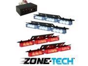 36 X Ultra Red and White LED Emergency Warning Use Flashing Strobe Lights Bar for Windshield Dash Grille