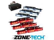 Zone Tech 54 X LED Red and White Deck Dash Grille Windshield Emergency Warning Use Flashing Strobe Light