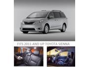 White LED Lights Interior Package Toyota Sienna 2011 and up 11 Pieces