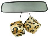New Leopard Safari Animal Hanging Mirror 2.75 Plush Fuzzy Dice