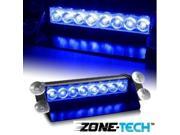 8-LED Emergency Vehicle Dash Warning Strobe Flash Light Blue 8-LED Emergency Vehicle Dash Warning Strobe Flash Light Blue