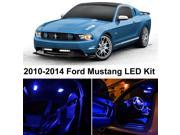 Ford Mustang 2010 2014 Blue Premium LED Interior Lights Package Kit 5 Pieces