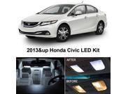 Honda Civic 2013 up Xenon White LED Interior Lights Package Kit 6 Pieces