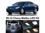 Chevy MALIBU 2008 2012 Xenon White Premium LED Interior Lights Package Kit 5 Pieces
