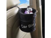 Zone Tech Black Vehicle Pop up Leakproof Trash Can Collapsible Universal Fit Car Hanging Garbage Bin