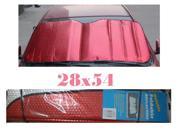 Zone Tech Shiny Red Aluminum Folding Reflective Bubble Auto Sunshade Premium Quality Maximum Protection Reducing Heat Car Shade