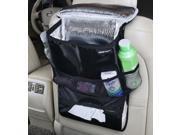 Zone Tech Multipurpose Car Travel Back Seat Organizer 3 in 1 premium quality Convenient Headrest Organizer Insulated Food Drink Thermos Mesh 3 pocket Item Orga