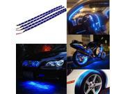 Zone Tech BLUE 4pcs 30cm LED Car Motors Truck Flexible Waterproof Light Strips