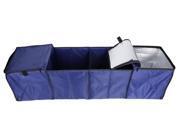 Zone Tech Multipurpose Foldable Insulated Vehicle Trunk Storage Organizer 4 Pocket Navy Blue Fabric Item Organizer