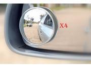 Zone Tech Pack of Four 2 Inch Stick on Rearview Blind Sport Mirrors Aluminum Border Thin Car Mirrors