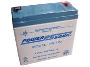 Power Sonic 4V 9AH Sealed Lead Acid Battery w F2 Terminal