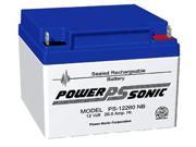Power Sonic 12V 26AH Sealed Lead Acid Battery w NB Terminal