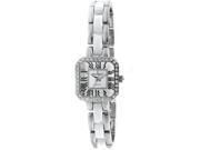 Peugeot Women s 7072WT Acrylic Link Crystal Accented Silver tone White Watch