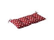 Pillow Perfect Indoor Outdoor Red White Polka Dot Tufted Loveseat Cushion
