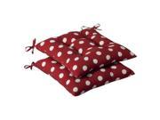 Pillow Perfect Indoor Outdoor Red White Polka Dot Tufted Seat Cushion 2 Pack