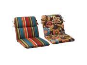 Pillow Perfect Indoor Outdoor Annie Westport Reversible Rounded Chair Cushion Chocolate