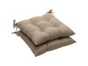 Pillow Perfect Indoor Outdoor Taupe Textured Solid Tufted Seat Cushion 2 Pack